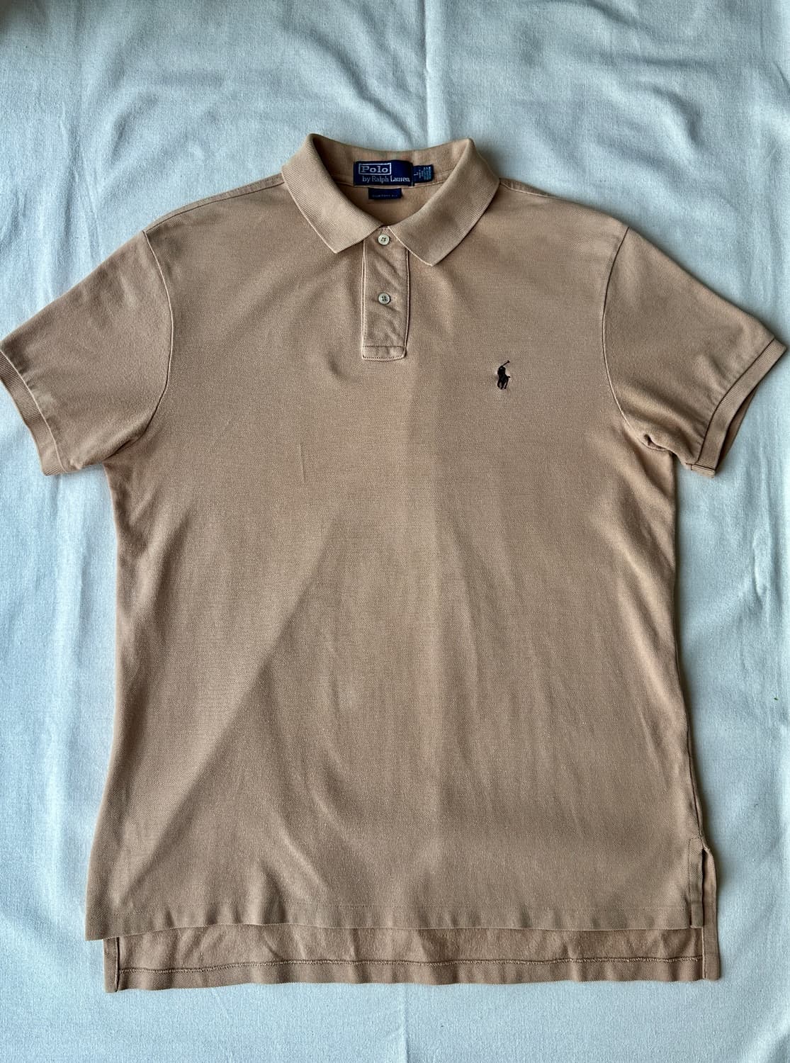 폴로 랄프로렌 반팔 피케 카라티 베이지 커스텀핏 L 상품이미지1