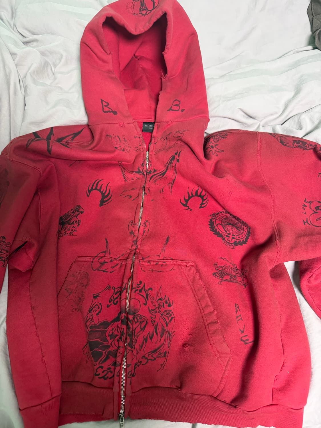 발렌시아가 타투 후드집업 상품이미지4