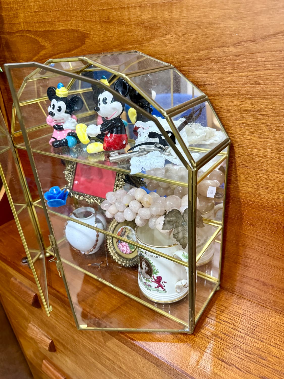 프랑스빈티지 무드의 황동 & 유리 행잉 쇼트린 상품이미지3