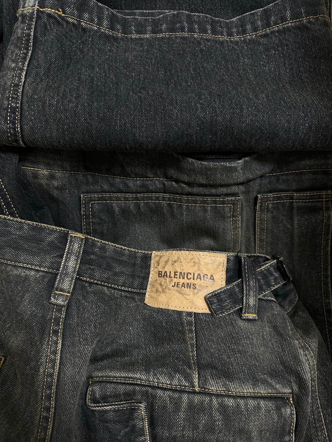 발렌시아가 재패니즈 카고 팬츠 흑청 상품이미지3