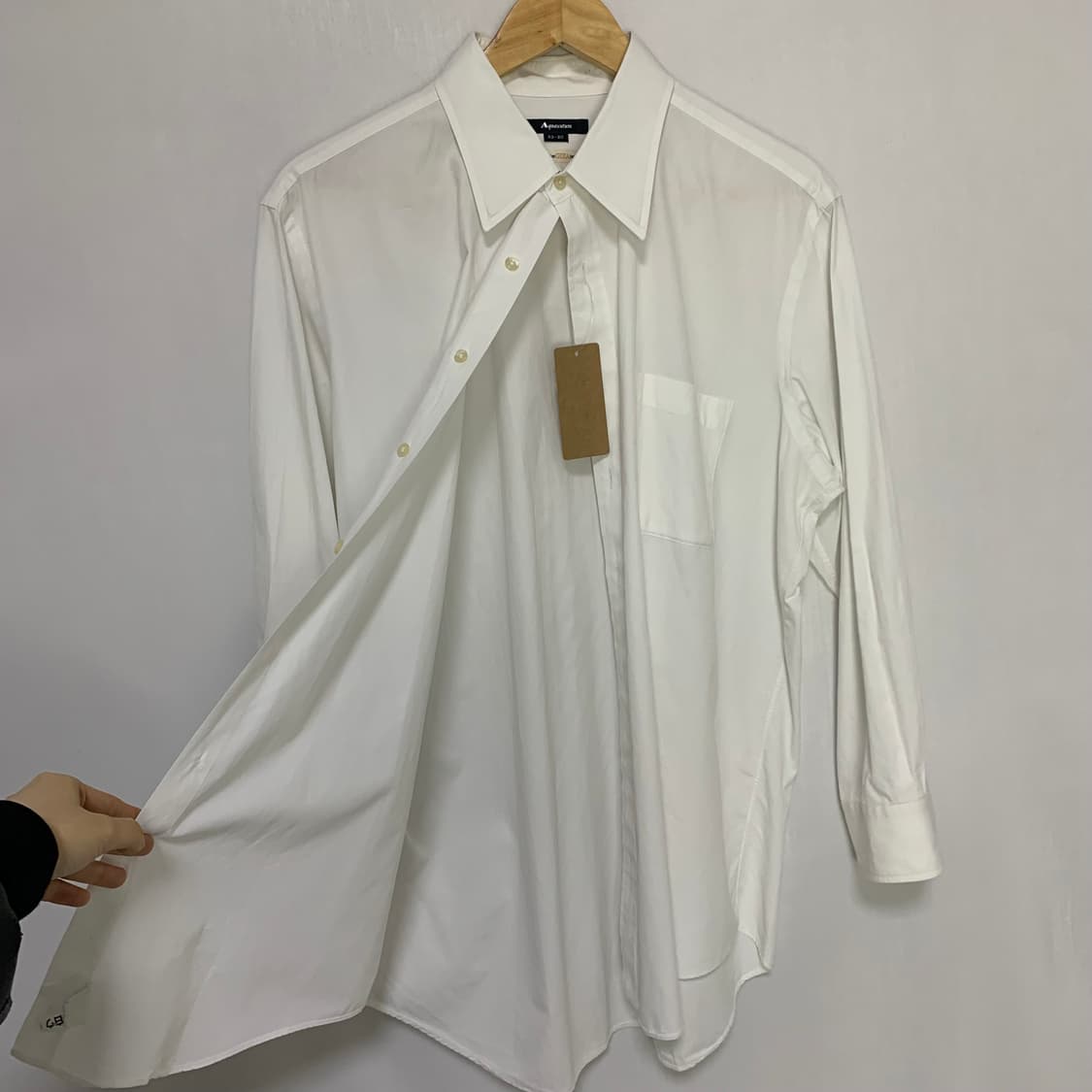 아쿠아스큐텀 빈티지 화이트 베이직 셔츠 기본 남녀공용 상품이미지7