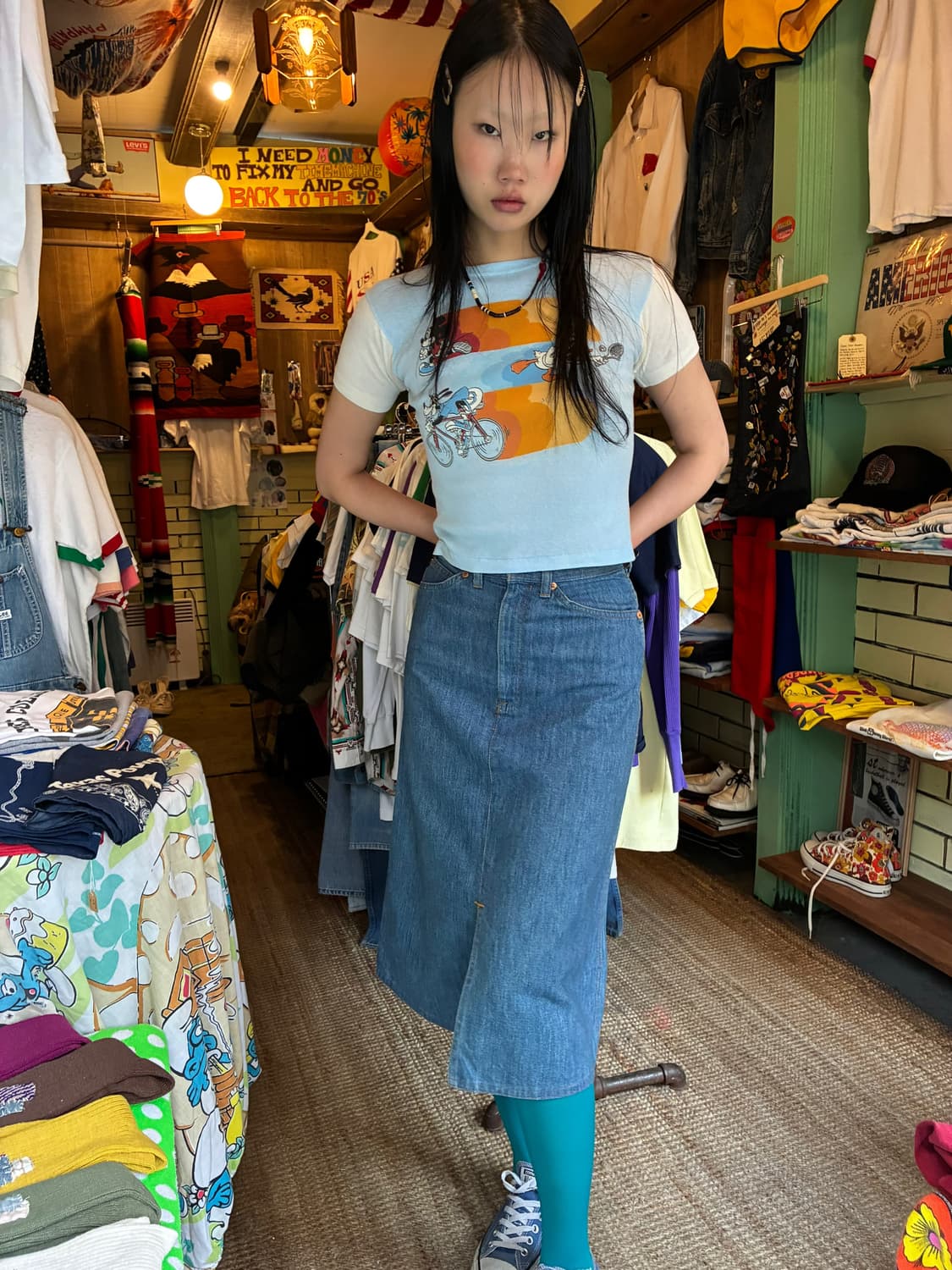 80~90‘s Vintage Levi’s Orange Tab Skirt 상품이미지1
