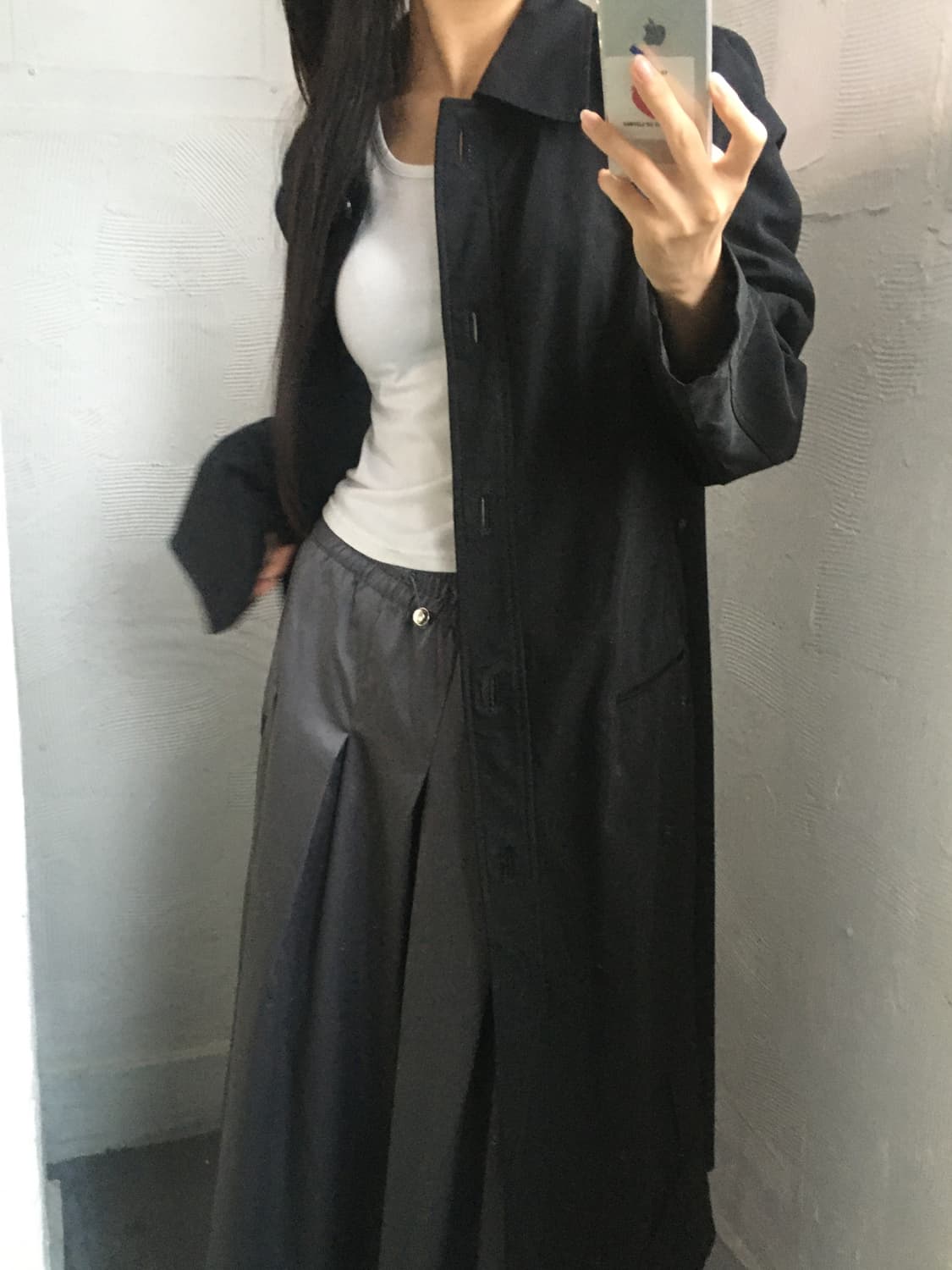 Prada 프라다 블랙 나일론 롱 코트 상품이미지4