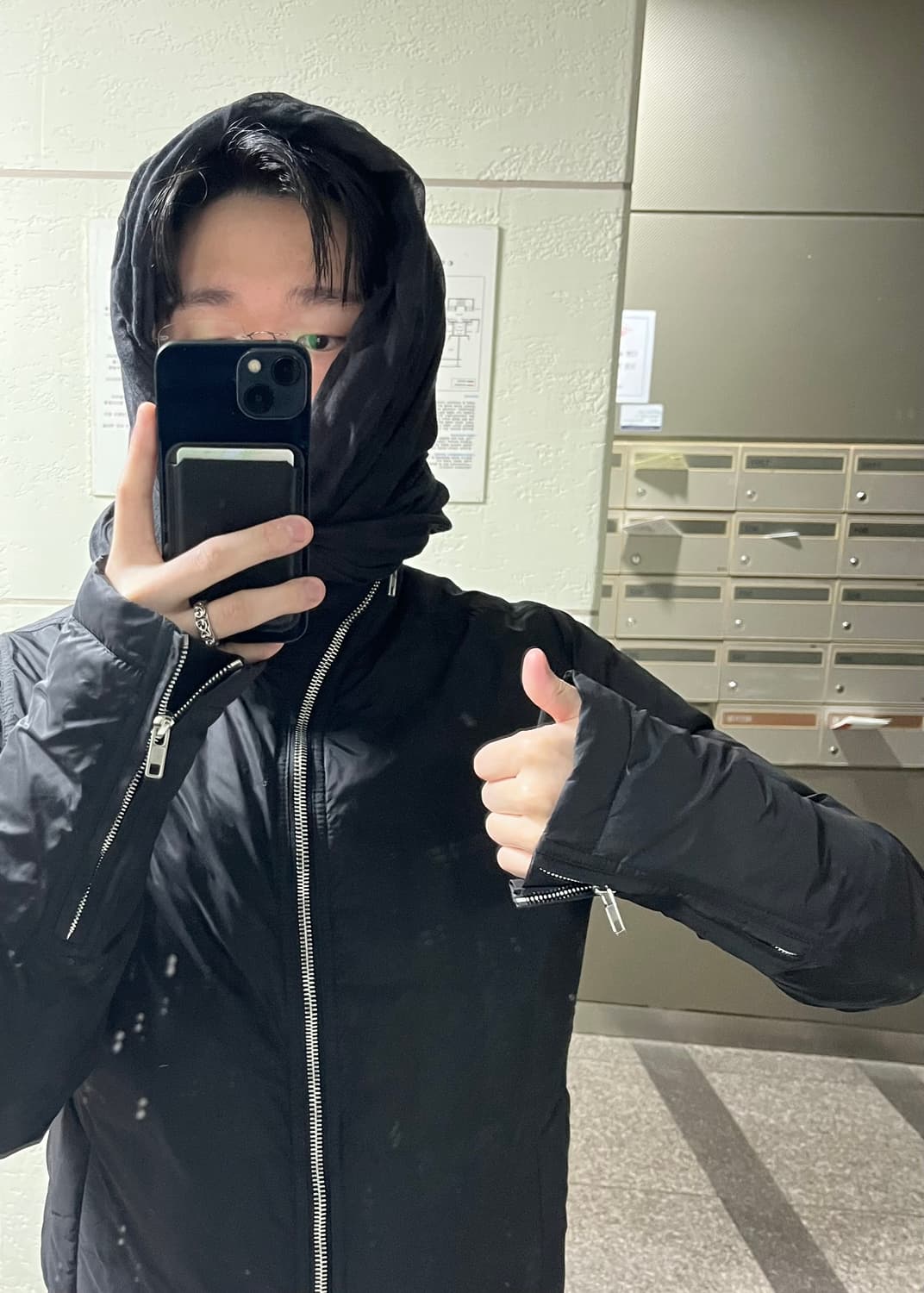 릭오웬스 사선집업 구스다운 숏 패딩 상품이미지5