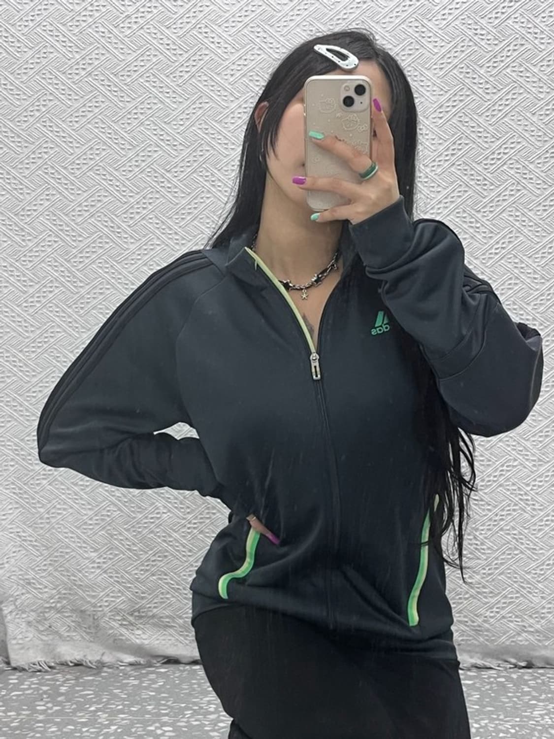 아디다스 00's 레트로 네온그린 져지 집업 105 C07132 상품이미지1