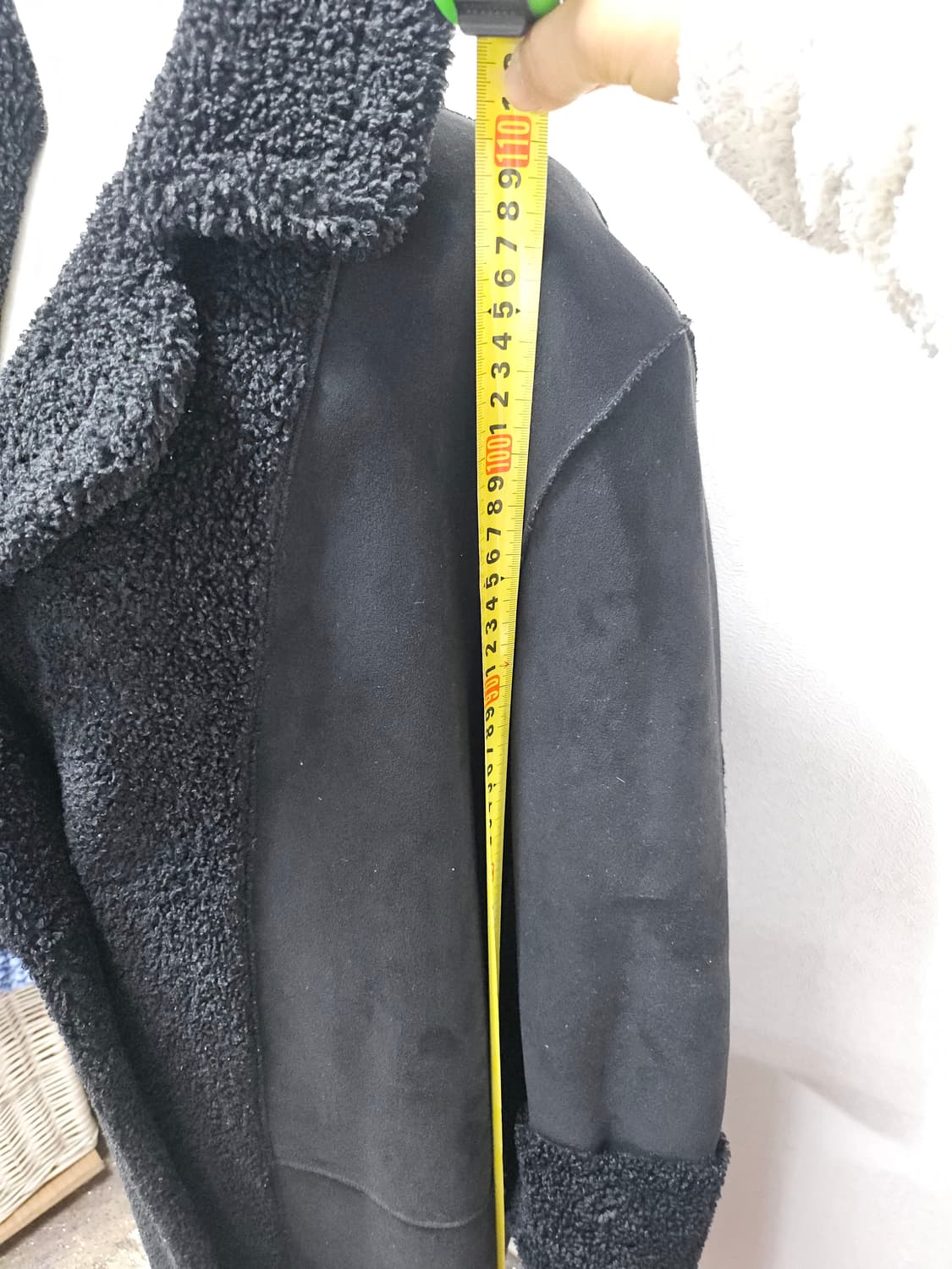 르샵  블랙 스웨이드 리버시블 무스탕 롱 코트 M 상품이미지7