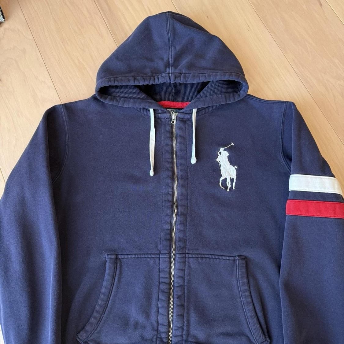 폴로 랄프로렌 빅포니 스트라이프 후드집업 네이비 상품이미지2