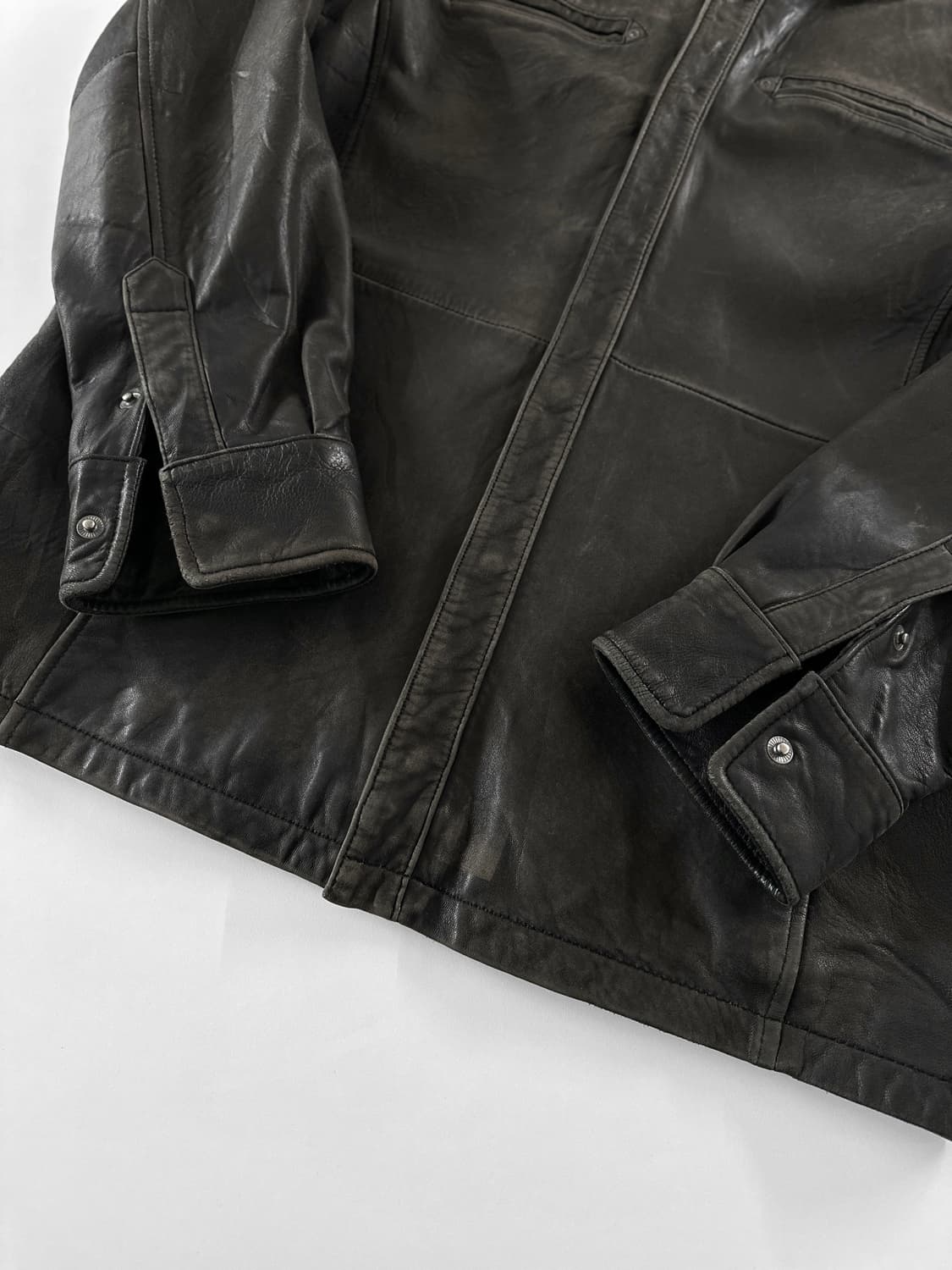 90~00s 에디바우어 제뉴인 램 레더 자켓 상품이미지8