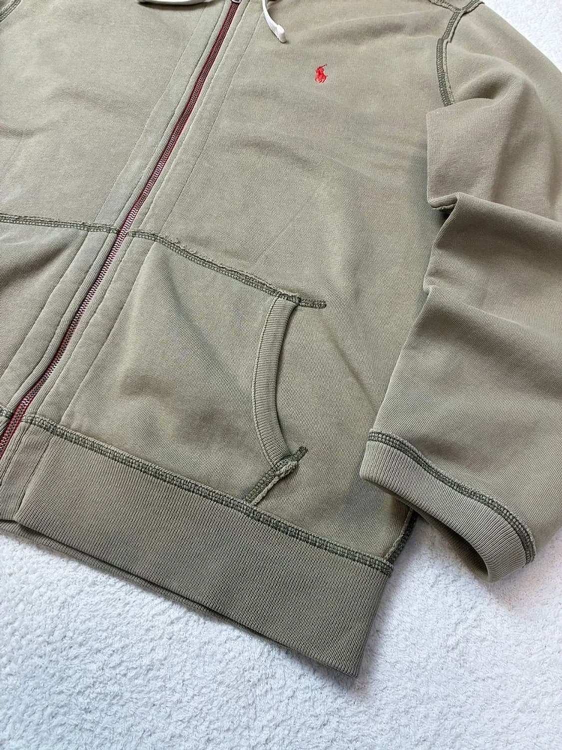 폴로 랄프로렌 00's 라이트 카키 후드 집업 PN5735 상품이미지4
