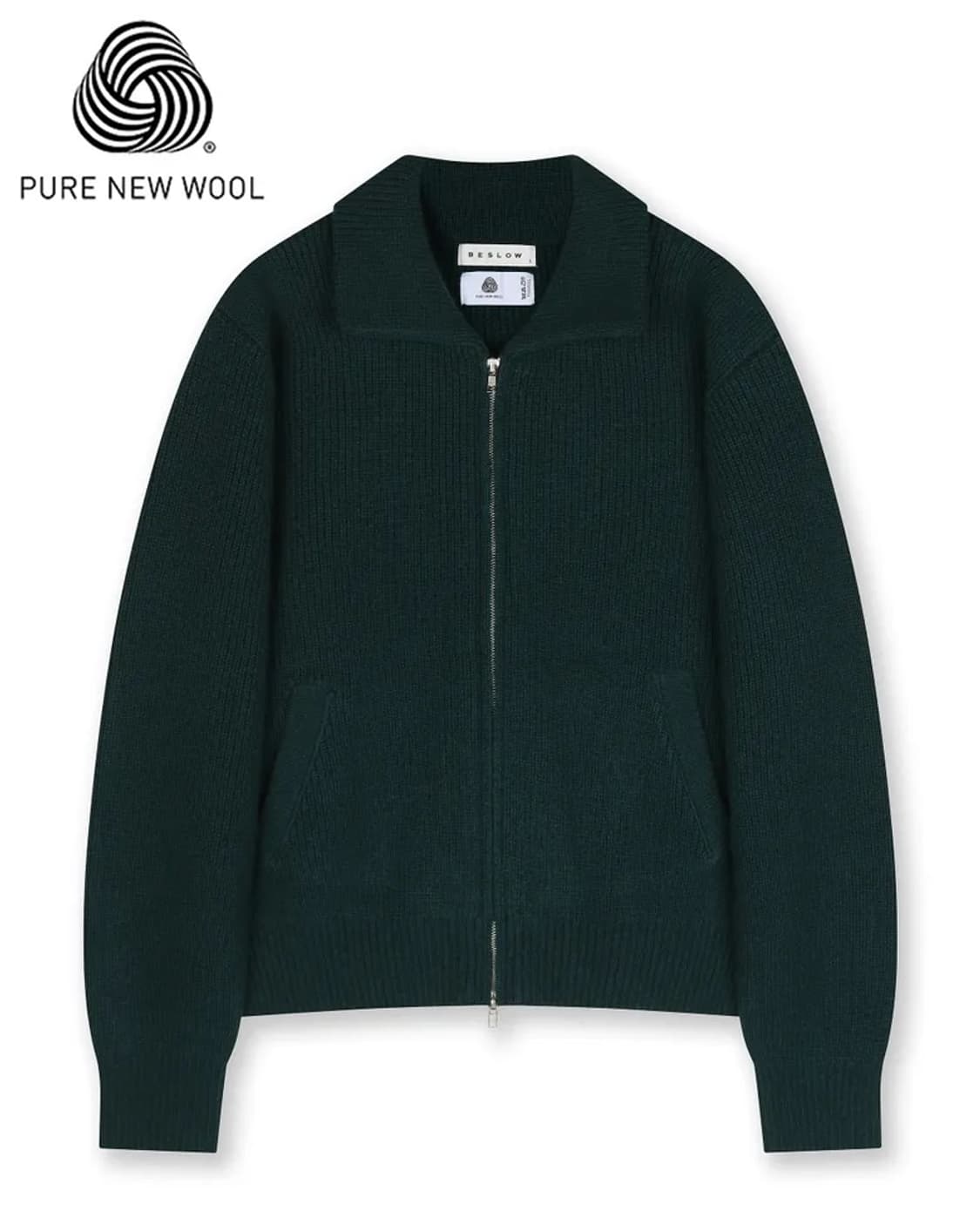 비슬로우 니트집업 XL SHETLAND WOOL WIDE COLLAR Z 상품이미지4