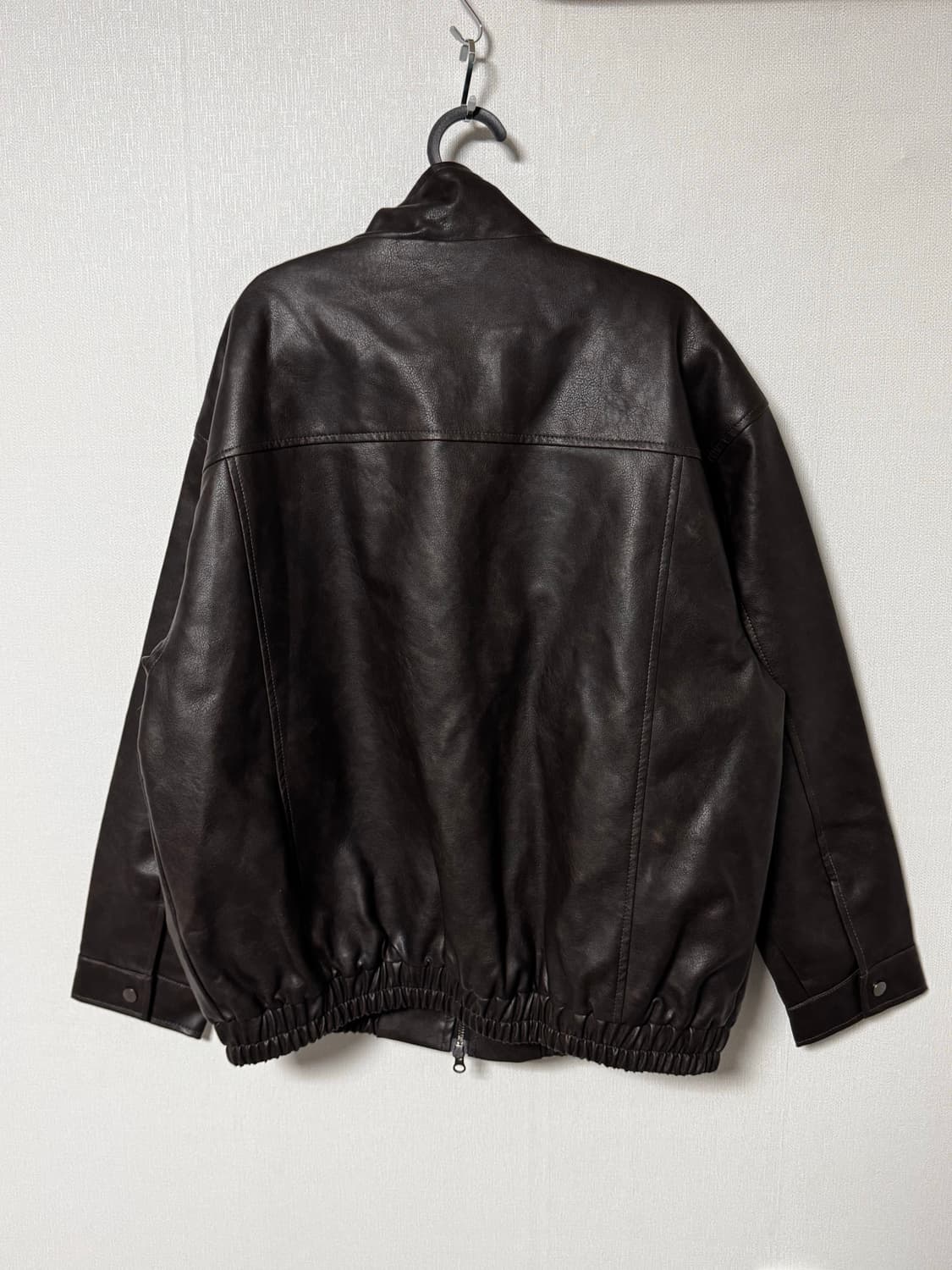 로빈 투웨이 다크브라운 레더 봄버 자켓 상품이미지3