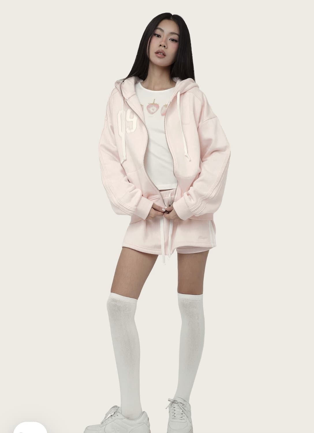 클리시어 09 후드집업 핑크 상품이미지3