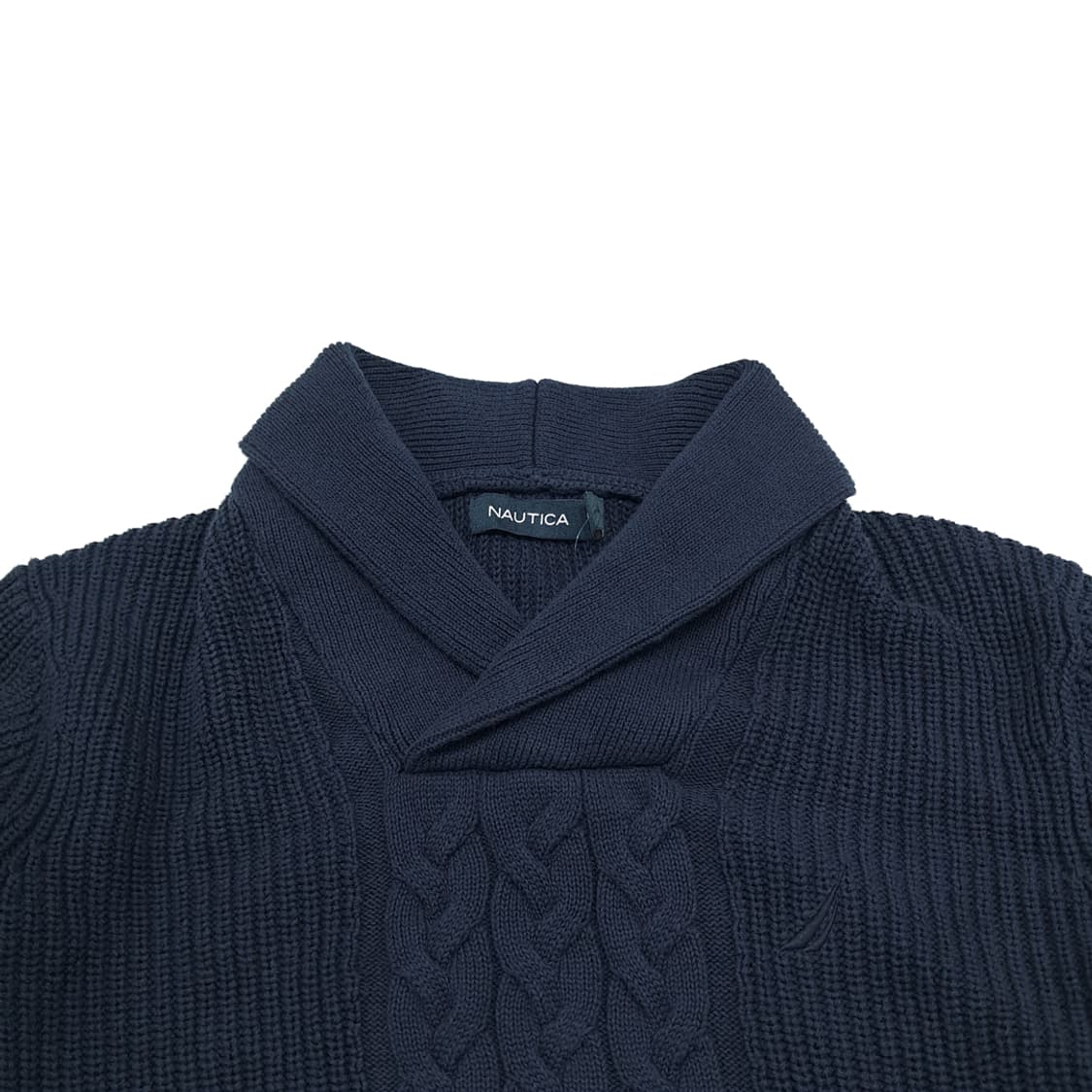 CN978 M 노티카 다크네이비 숄카라 케이블 긴팔 니트 스웨터 상품이미지2