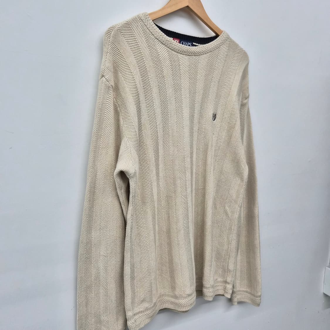 챕스 랄프 로렌 빈티지 헤링본 베이지 코튼 니트 남성 L 상품이미지2