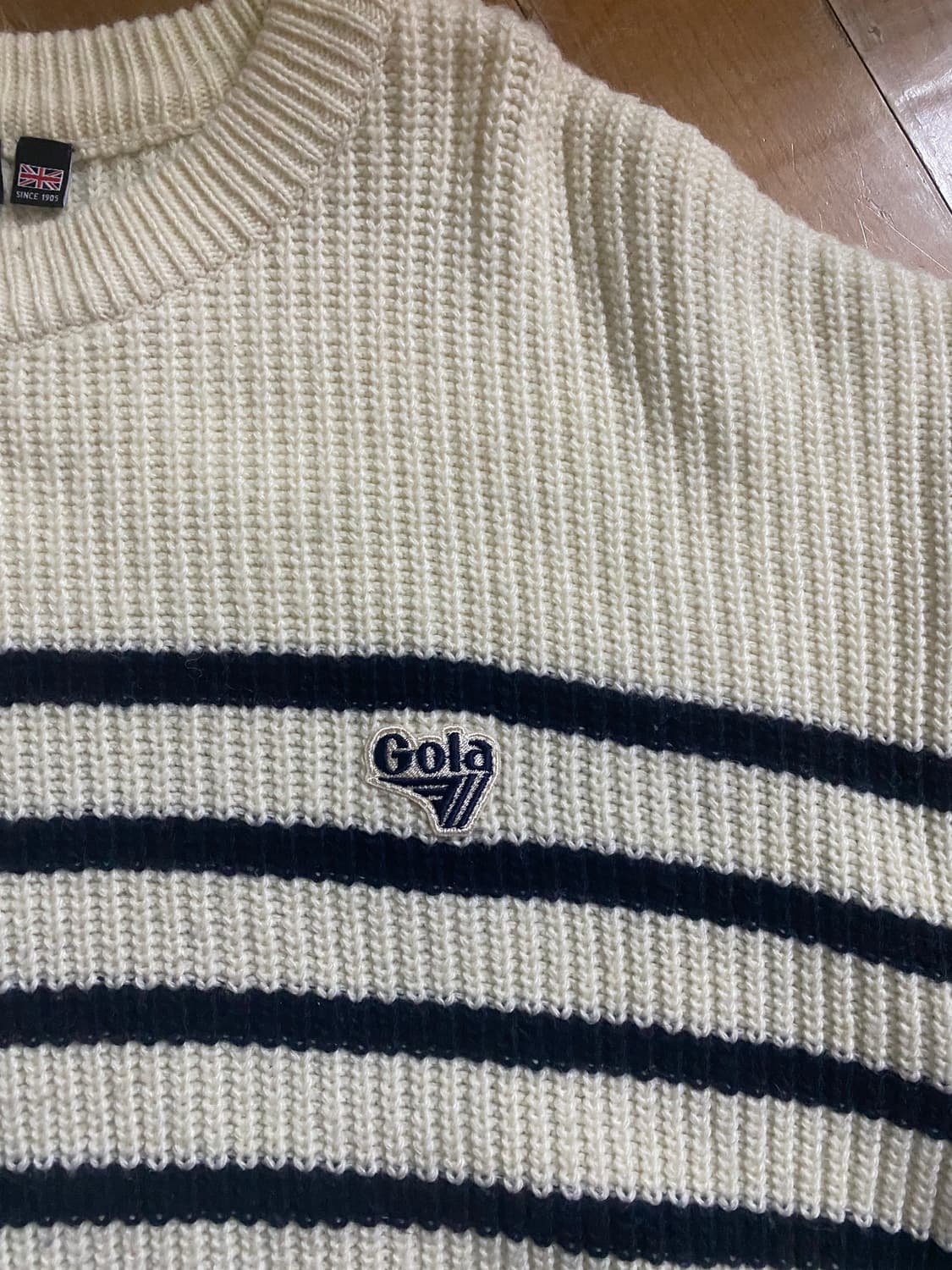 Gola 스트라이프 니트 M 아이보리 (오버핏) 상품이미지3