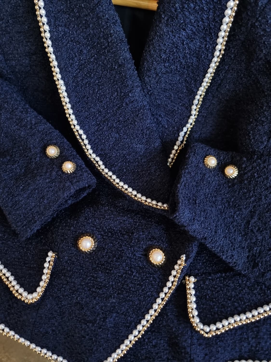 트위드 진주 트리밍 셋업 / 자켓+스커트 세트 상품이미지6