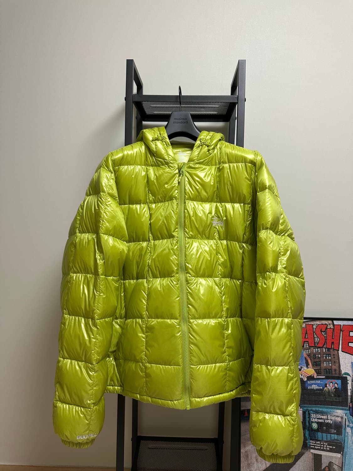 [XL] 스투시 미드웨이트 경량패딩 라임 상품이미지1