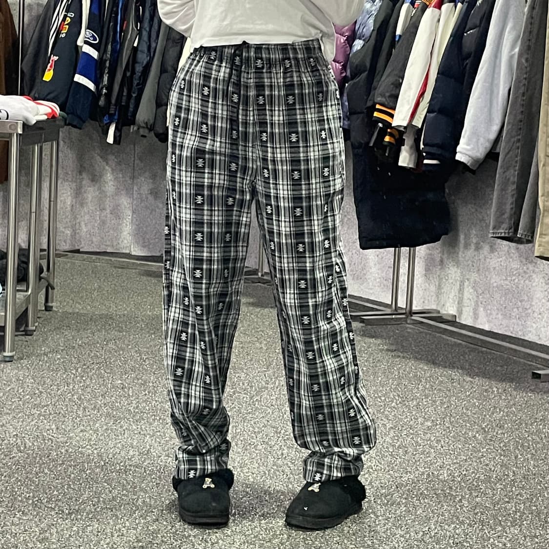 디스이즈네버댓 체크 패턴 와이드 팬츠 B3654 상품이미지1