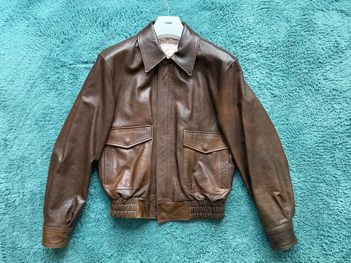 쿠어 A2 레더자켓 브라운 S 상품이미지1