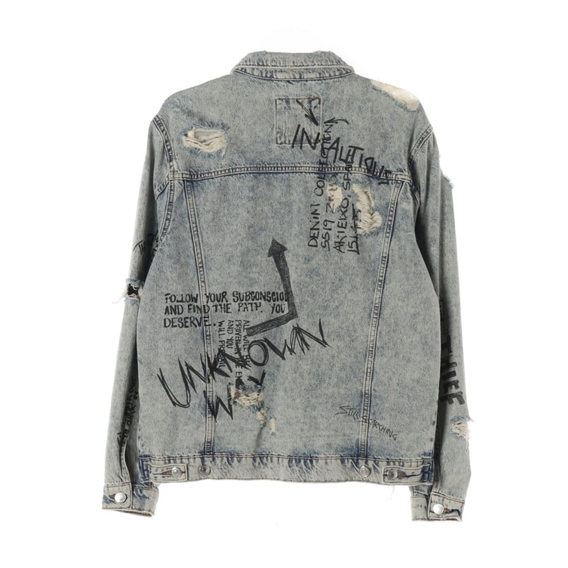 ZARA 빈티지 워싱 그래피티 데님 자켓 L 상품이미지2