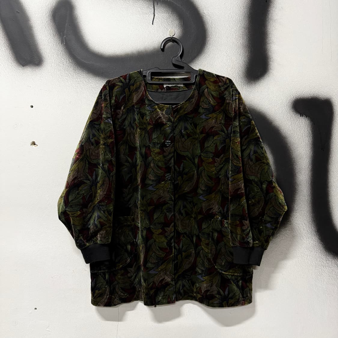 VTG 빈티지 톤다운 패턴 벨벳 자켓 상품이미지1