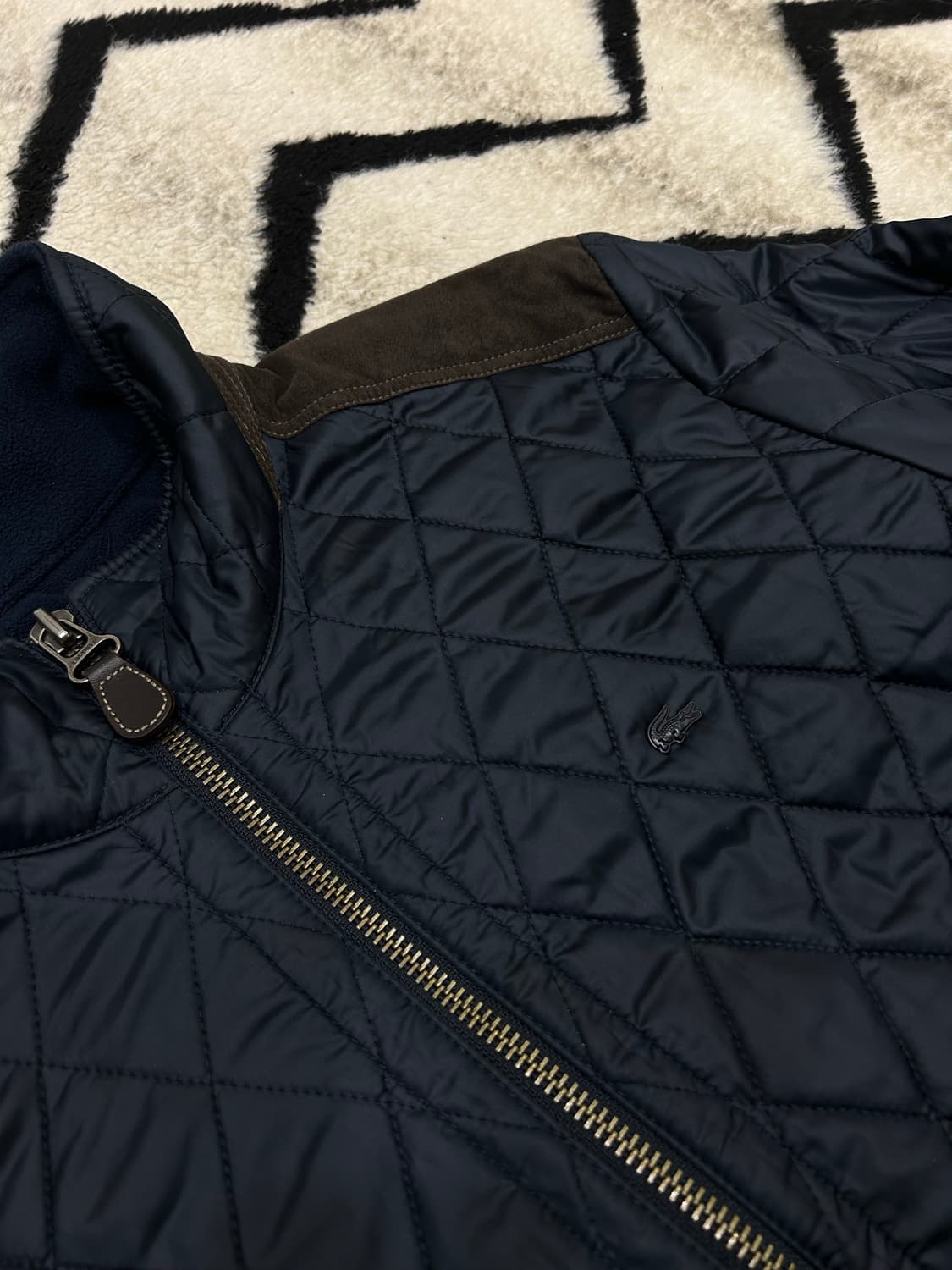 [XL]라코스테 스웨이드 포인트 퀄팅 자켓/짙은네이비 상품이미지1