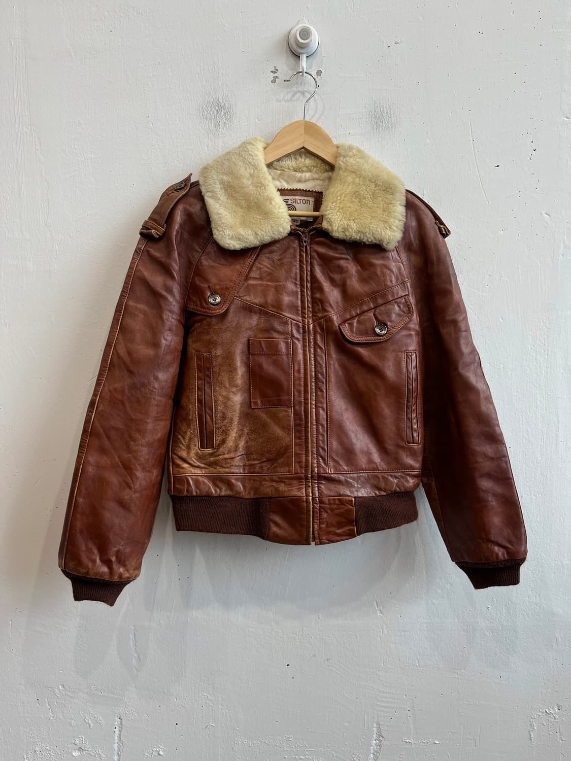 70~80s SILTON 플라이트 봄버 레더 자켓 40 상품이미지1