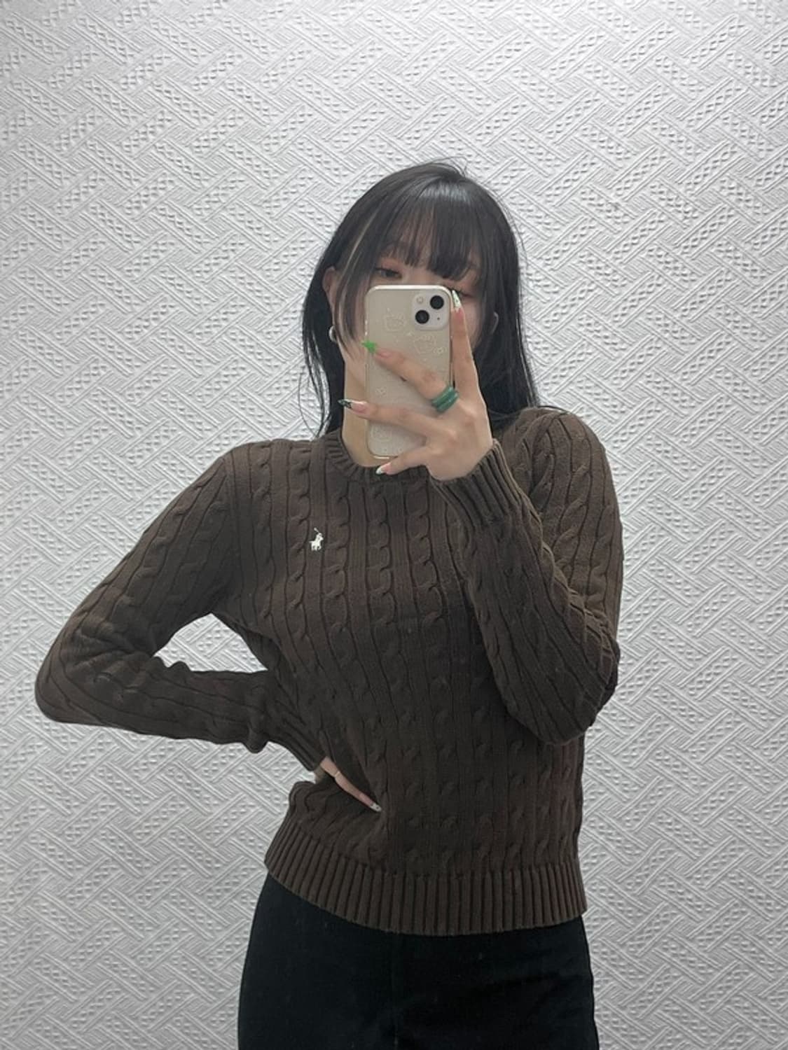 폴로 랄프로렌 여리 슬림핏 꽈배기 케이블 니트 M C08945 상품이미지2