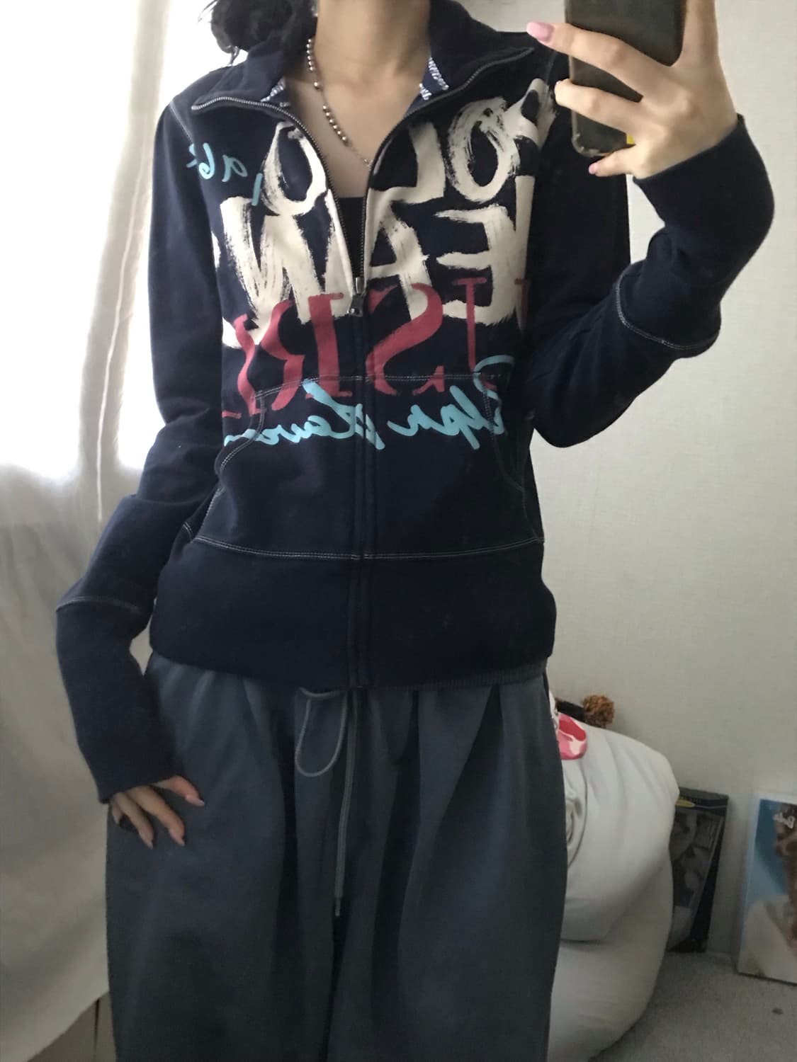 폴로 진스 레터링 딱붙핏 집업 상품이미지8