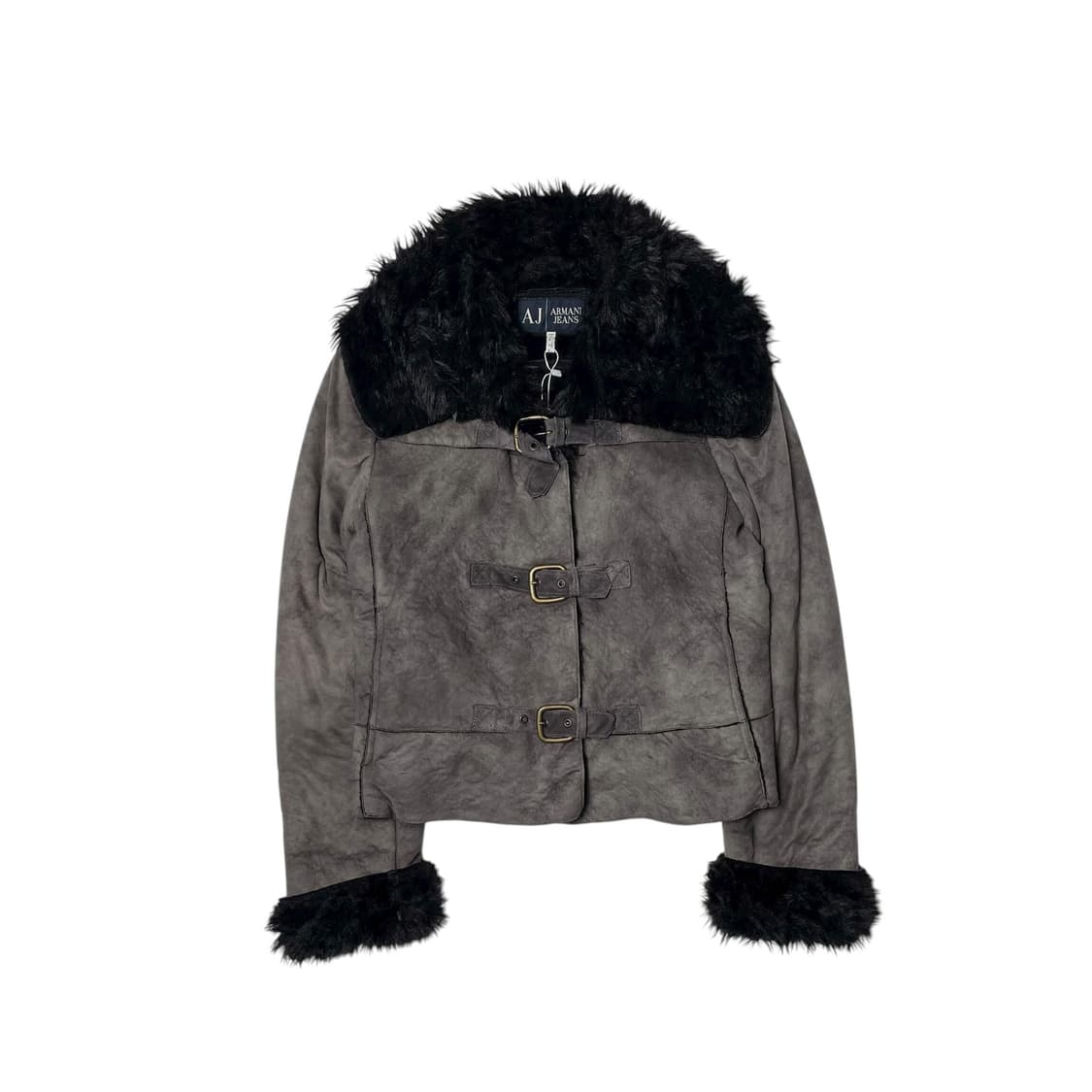 Armani jeans 페이크 레더 퍼 자켓 (italy made) 상품이미지1