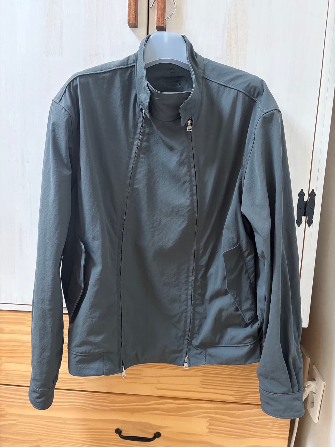 (L)nouvmaree EE 더블 집업 해링턴 자켓 slate grey 상품이미지1