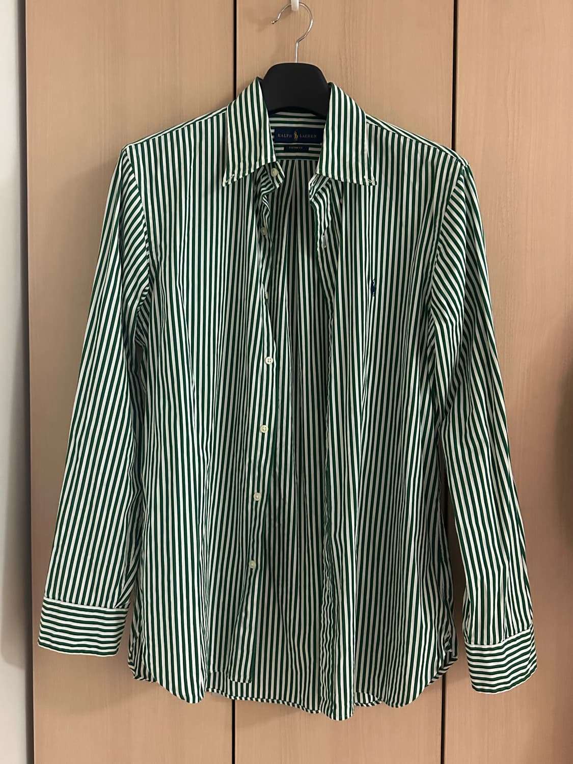 폴로 qr라벨 커스텀핏 스트라이프 셔츠 L 상품이미지1