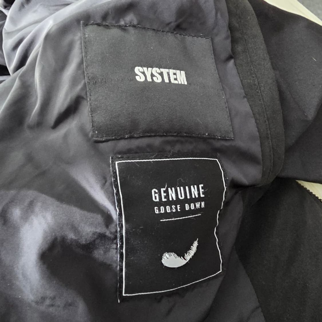 시스템 옴므 블랙 시그니처 숏패딩 항공점퍼 XL 상품이미지5