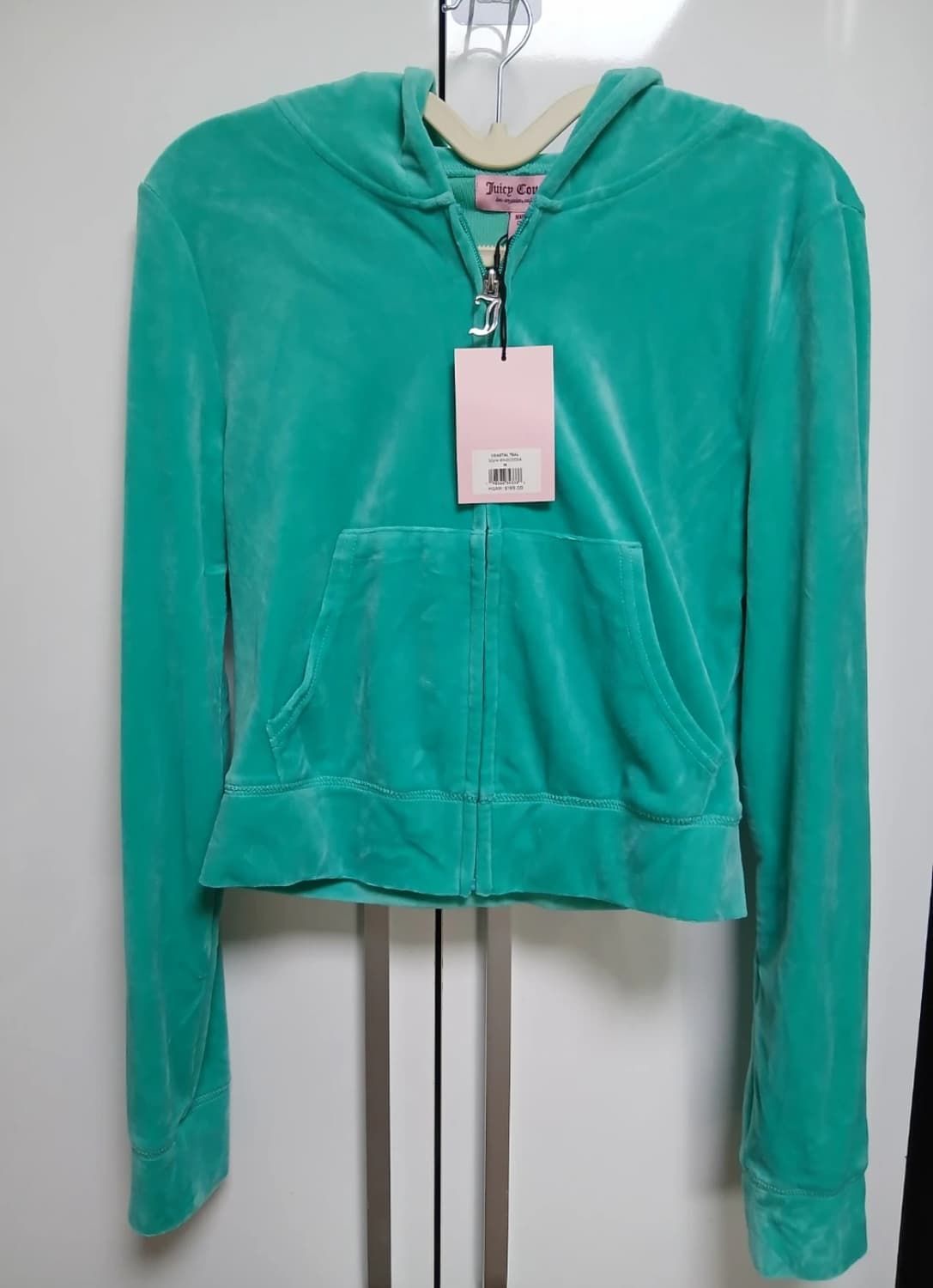 Juicy couture 쥬시꾸뛰르 벨벳 후드집업 민트그린  M  새상품 상품이미지2