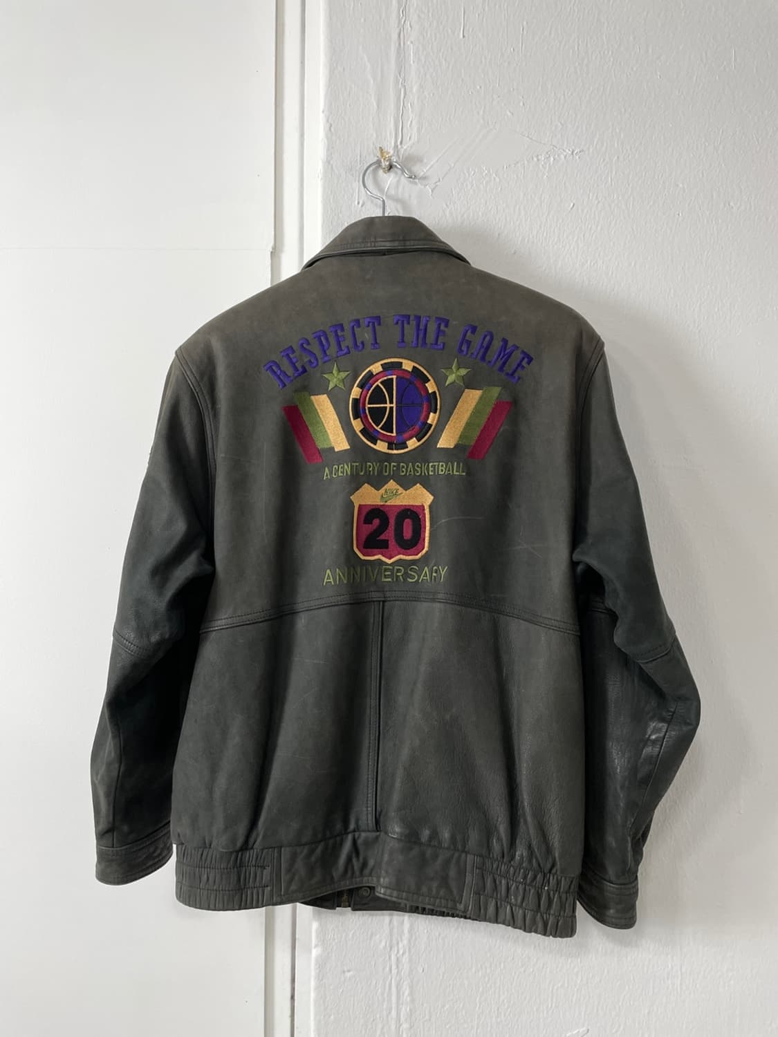 90s 나이키 20주년 레더 봄버 자켓 상품이미지3