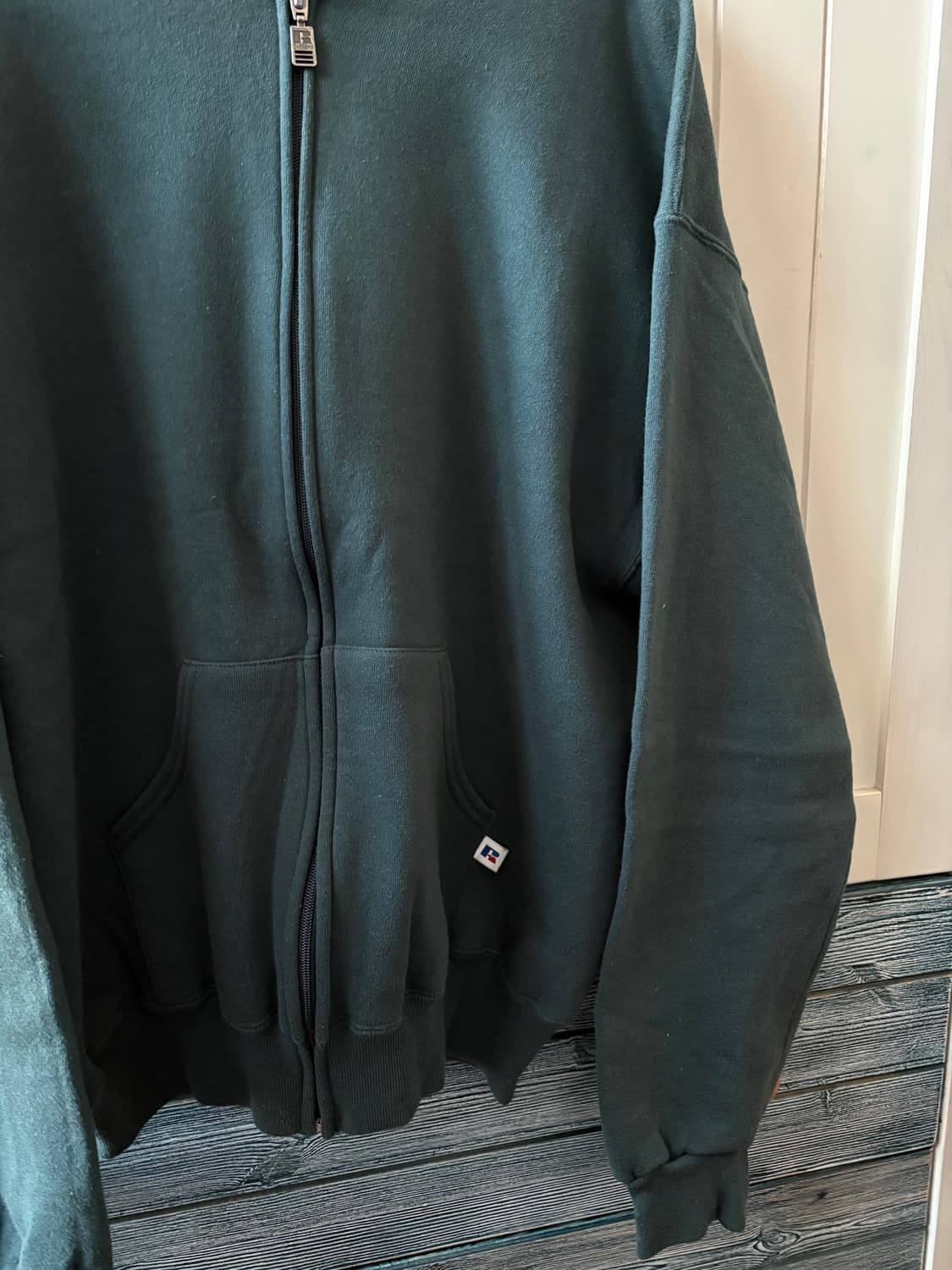 00s 90s 러셀 스웻 집업 라지 다크 그린 상품이미지2