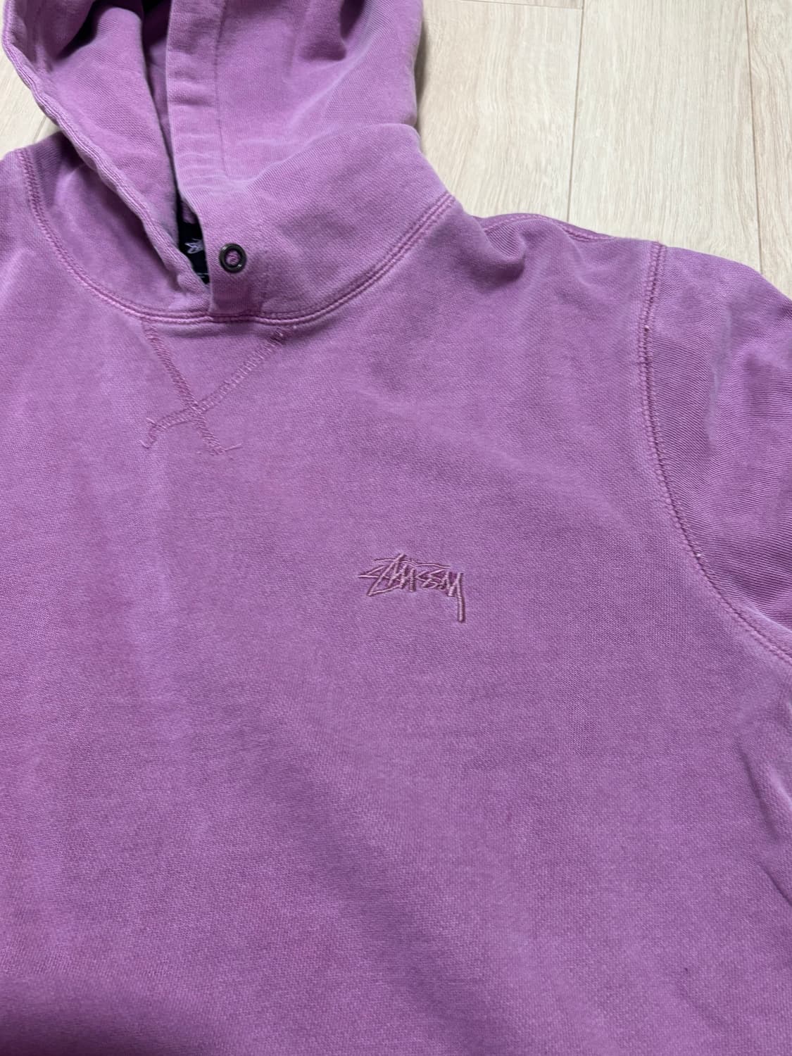 스투시 반팔 후드 핑크 S 상품이미지2