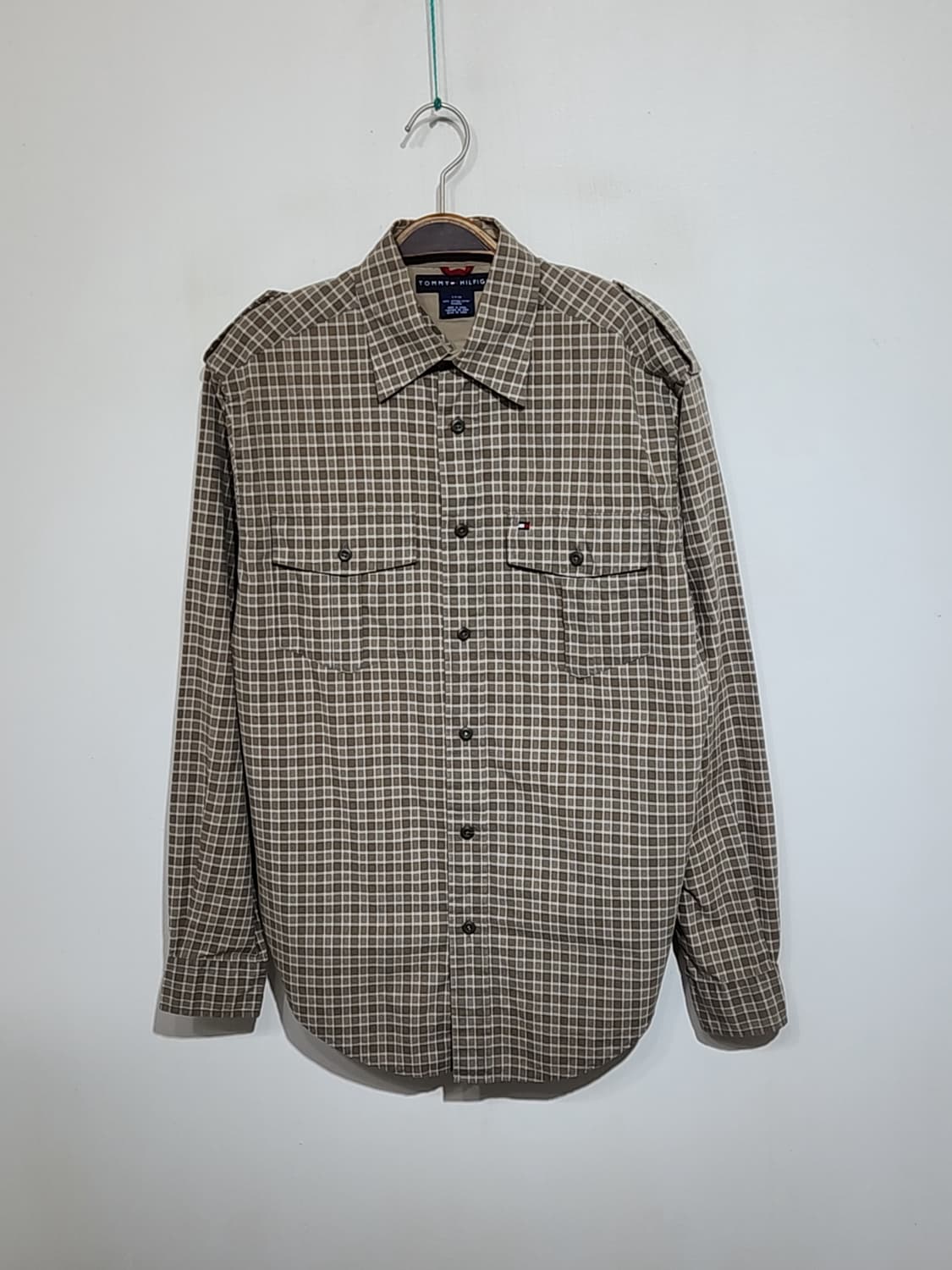 (L) 타미힐피거 체크남방 견장 포켓 토미 셔츠  상품이미지1