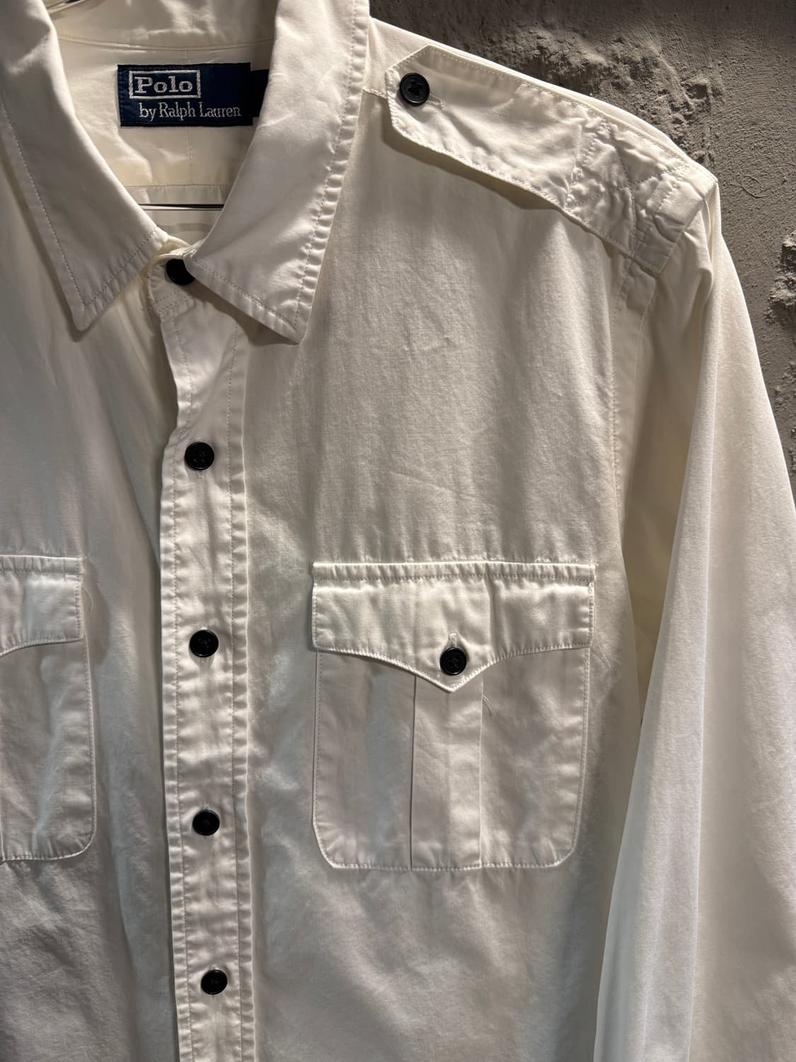 폴로 랄프로렌 밀리터리 투포켓 셔츠 화이트 L 상품이미지2