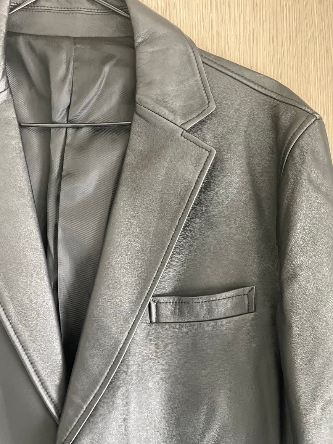 PAT 양가죽 블랙 클래식 레더 블레이저 상품이미지2