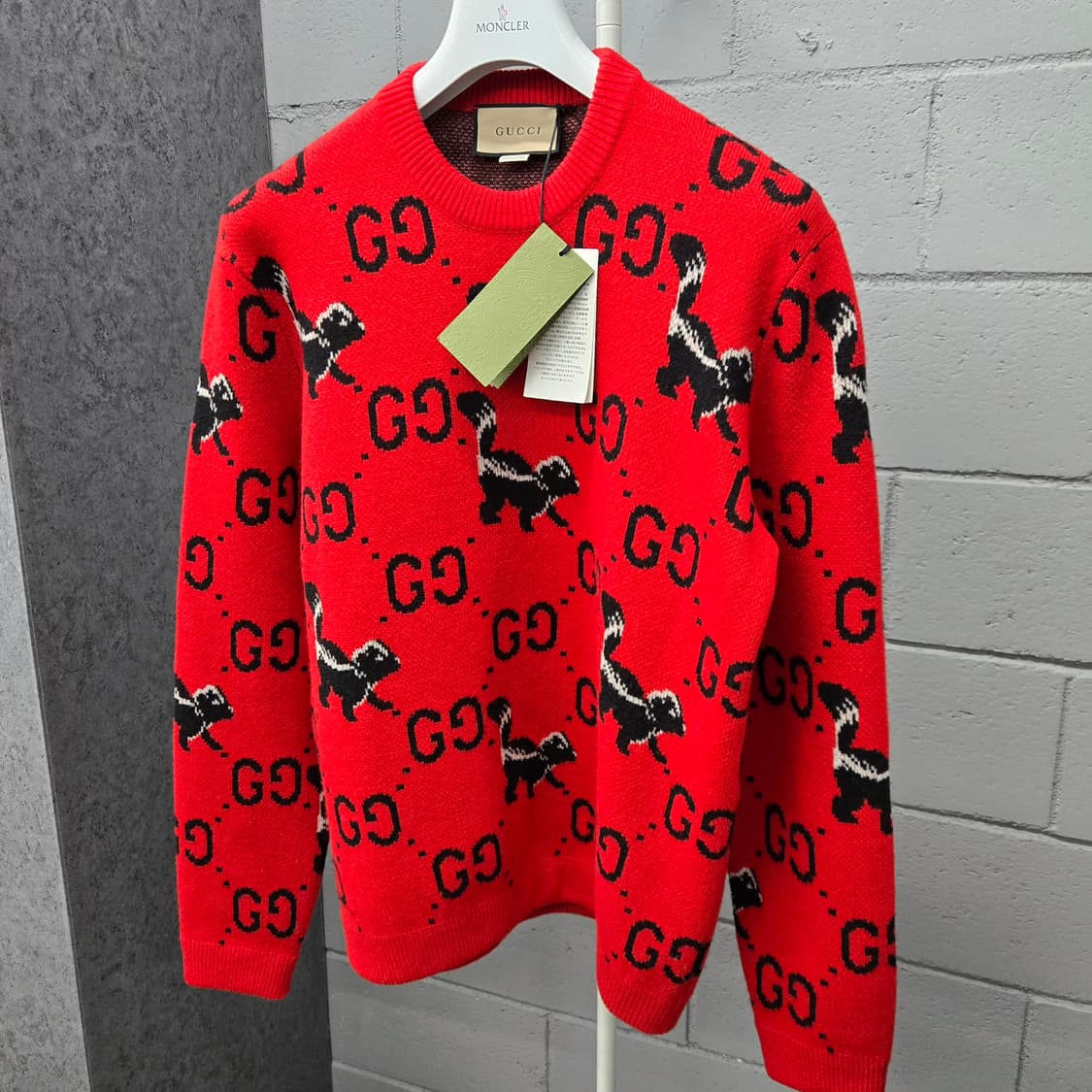 새상품 / 구찌 GG 자카드 스컹크 울 니트 M 상품이미지1