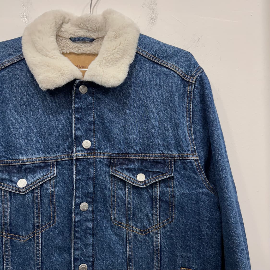 풀 앤 베어 밍크헤어 카라 데님 트러커자켓 상품이미지1