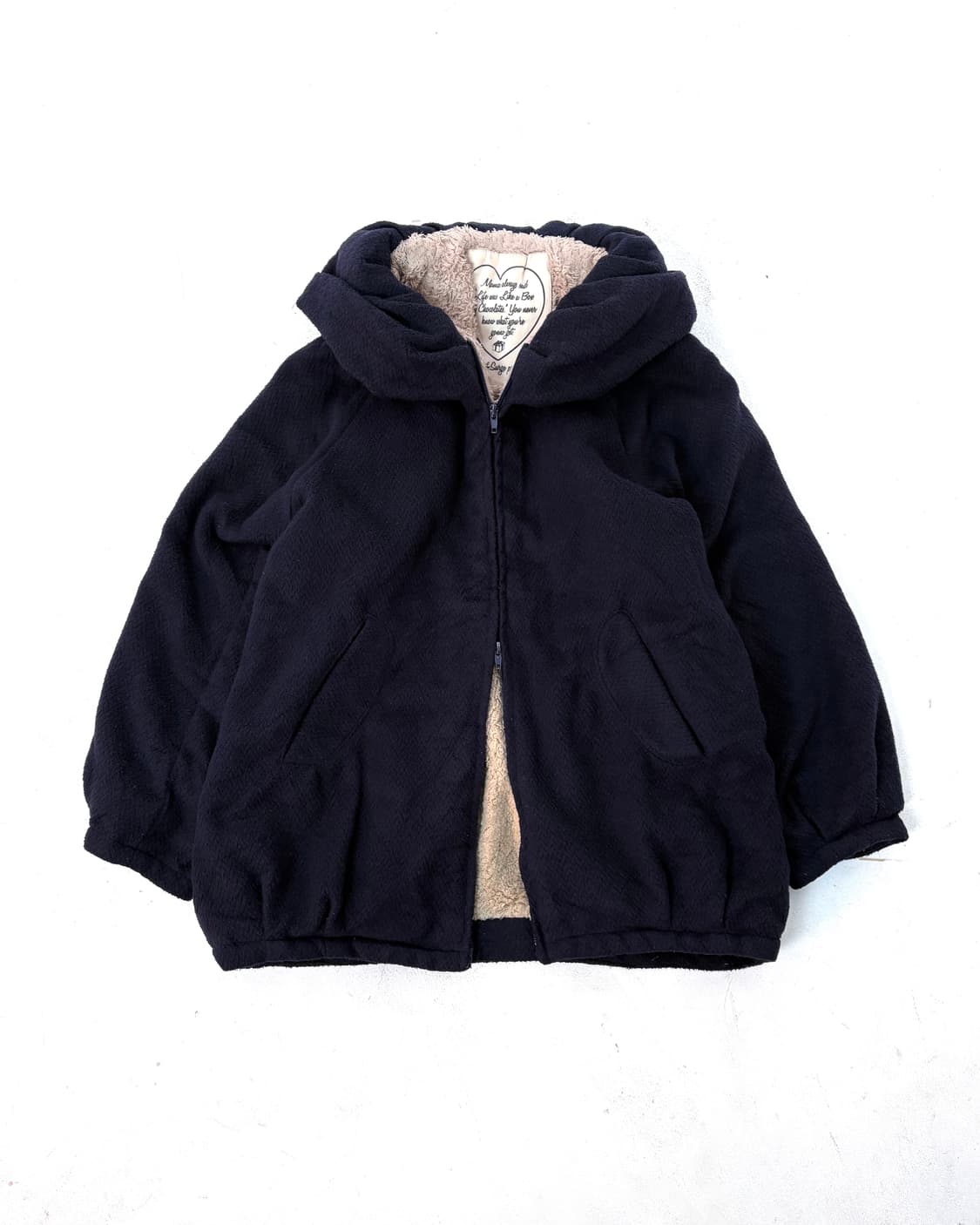 Navy puff balloon fleece zip-up 상품이미지7