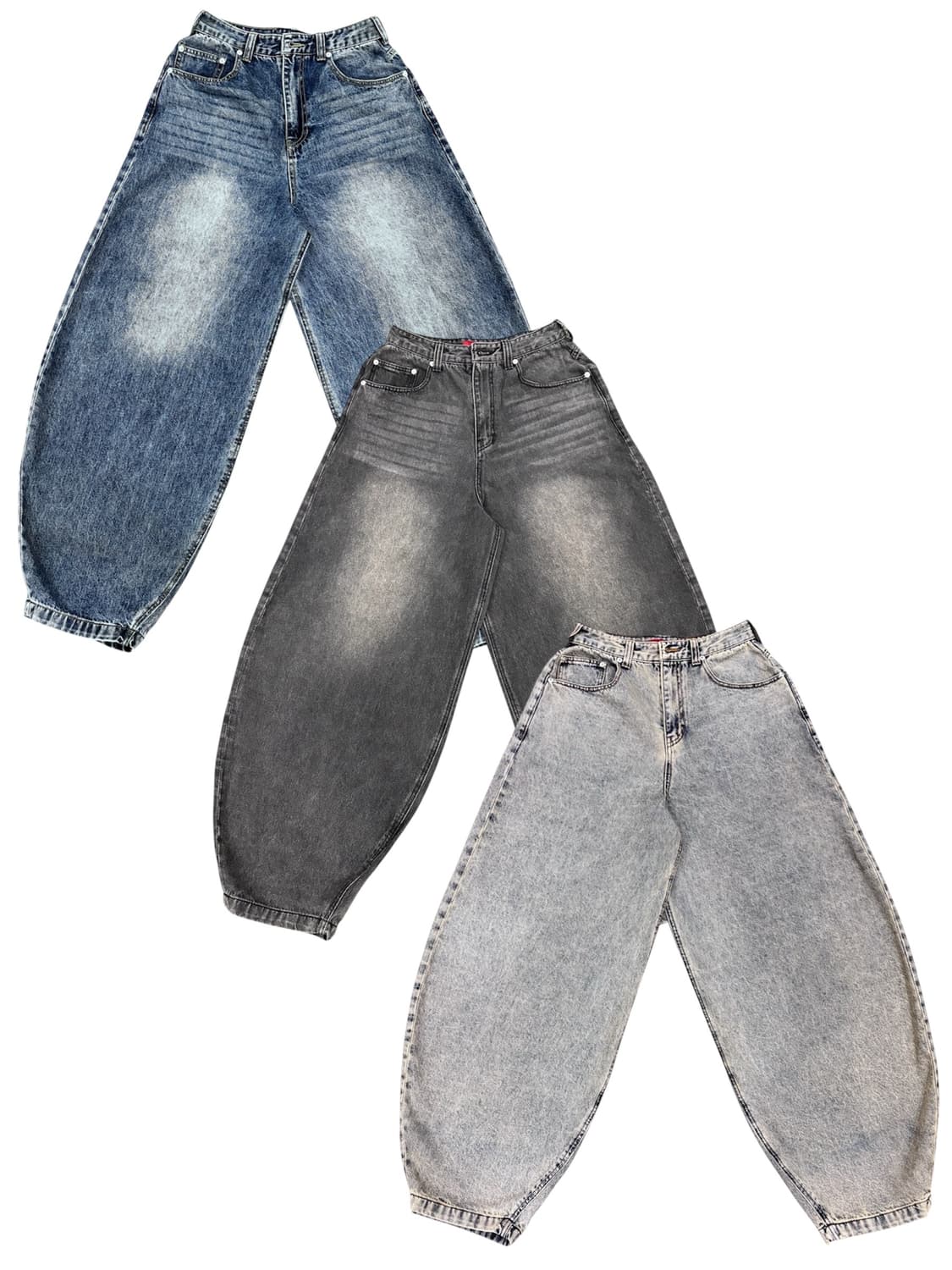 KICHUL 와이드 데님 3종 일괄 염가처분 상품이미지1