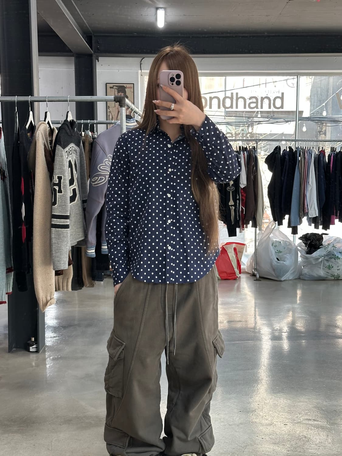 LRL 로렌랄프로렌 도트 논 아이론 셔츠 상품이미지3