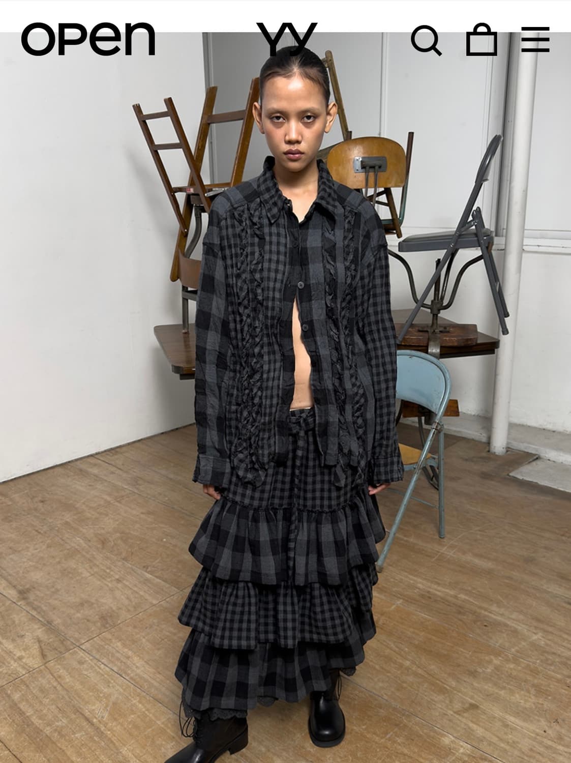 체크 톱 상품이미지1