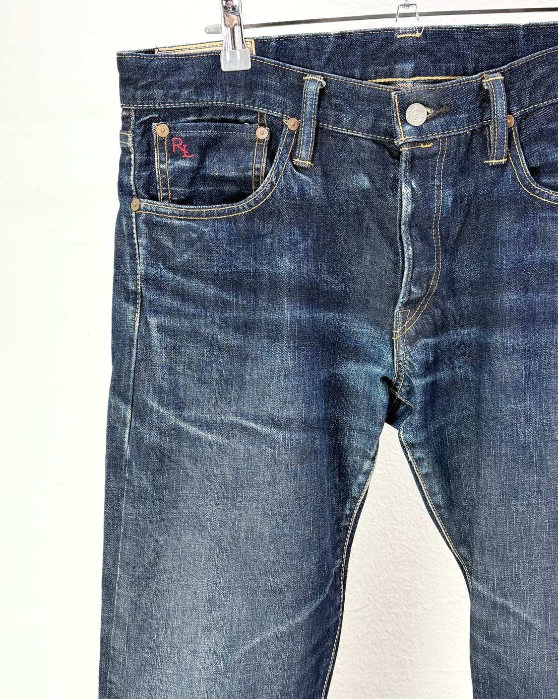 폴로 랄프로렌 버릭 진청 슬림 스트레이트 워싱 데님 팬츠 상품이미지2