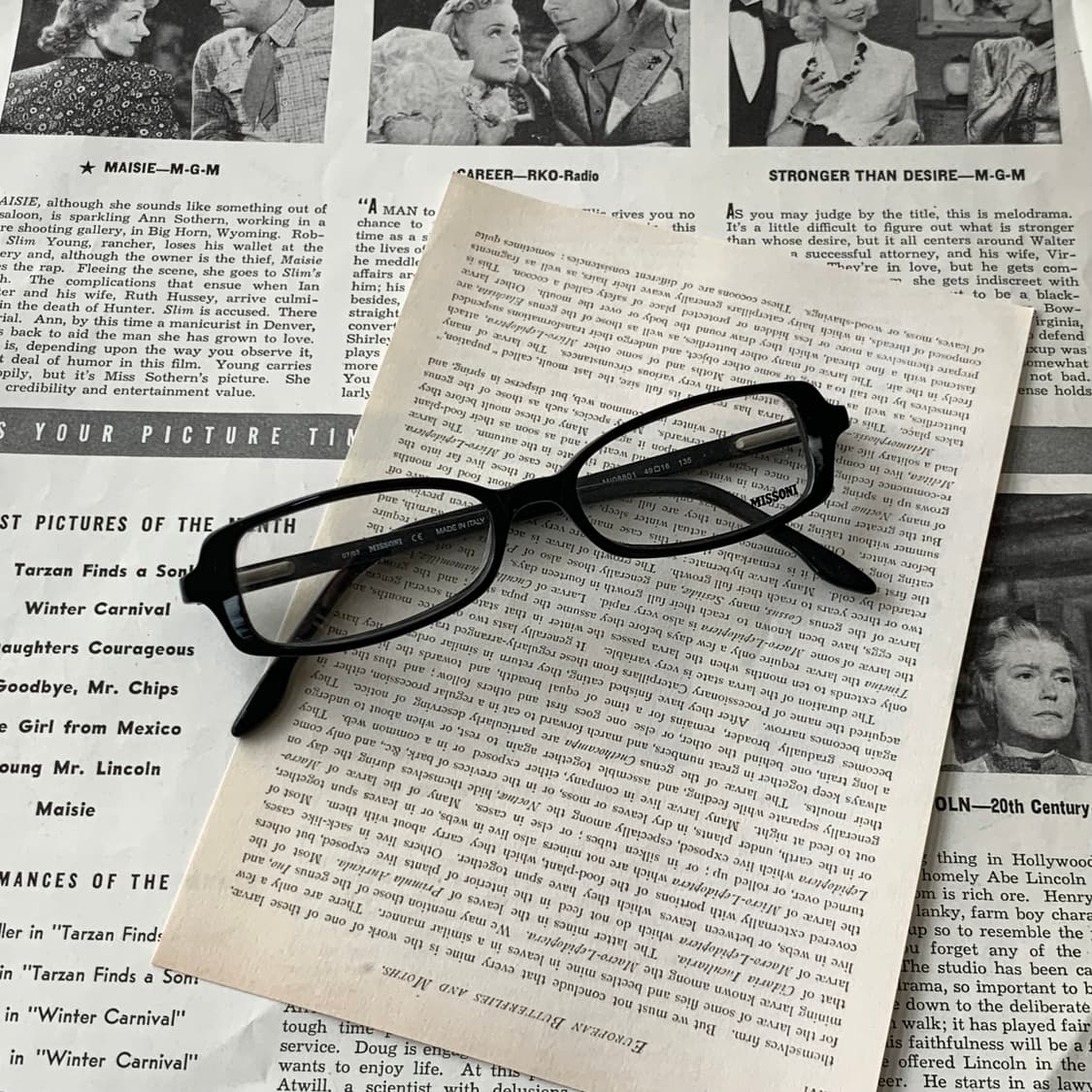 854 미쏘니 데드스탁 빈티지 슬림 사각 블랙 뿔테 남녀공용 픽키안경 상품이미지1