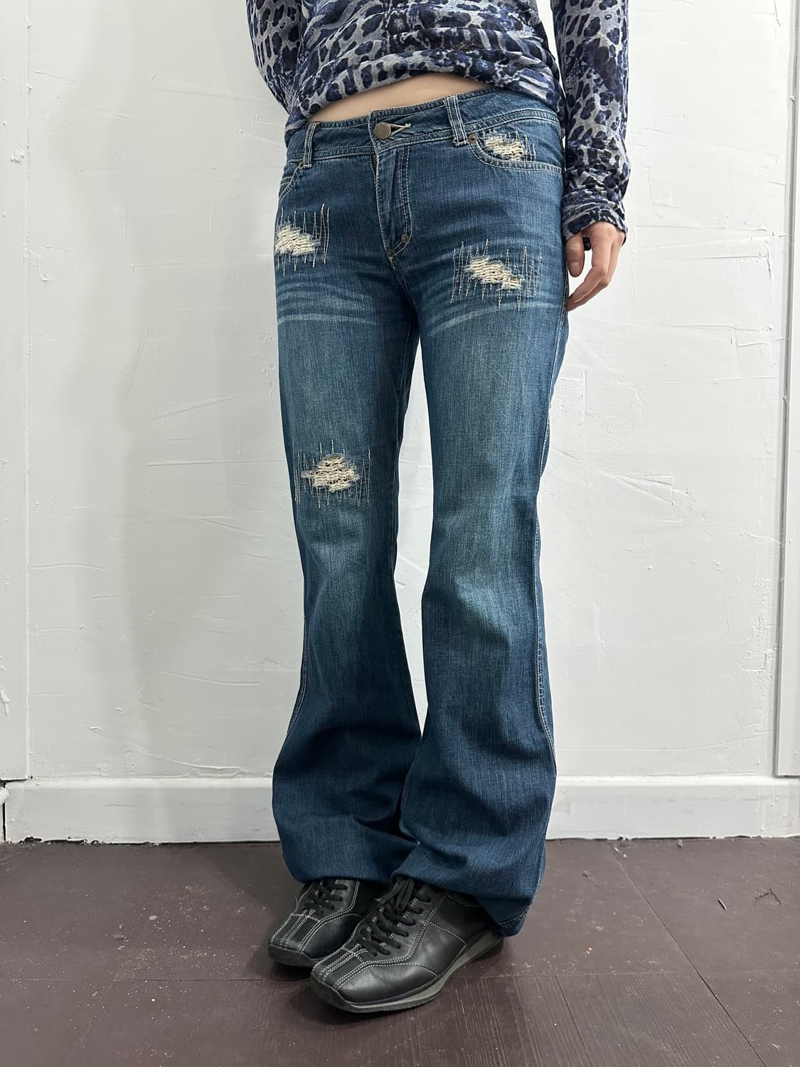 lounie leopard detail denim pants 상품이미지2