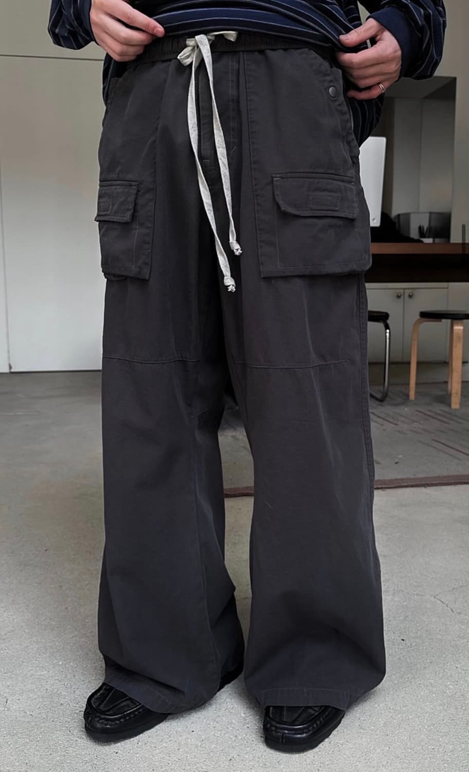 폴리테루 프론트 카고 팬츠 1.2 차콜 4 상품이미지1